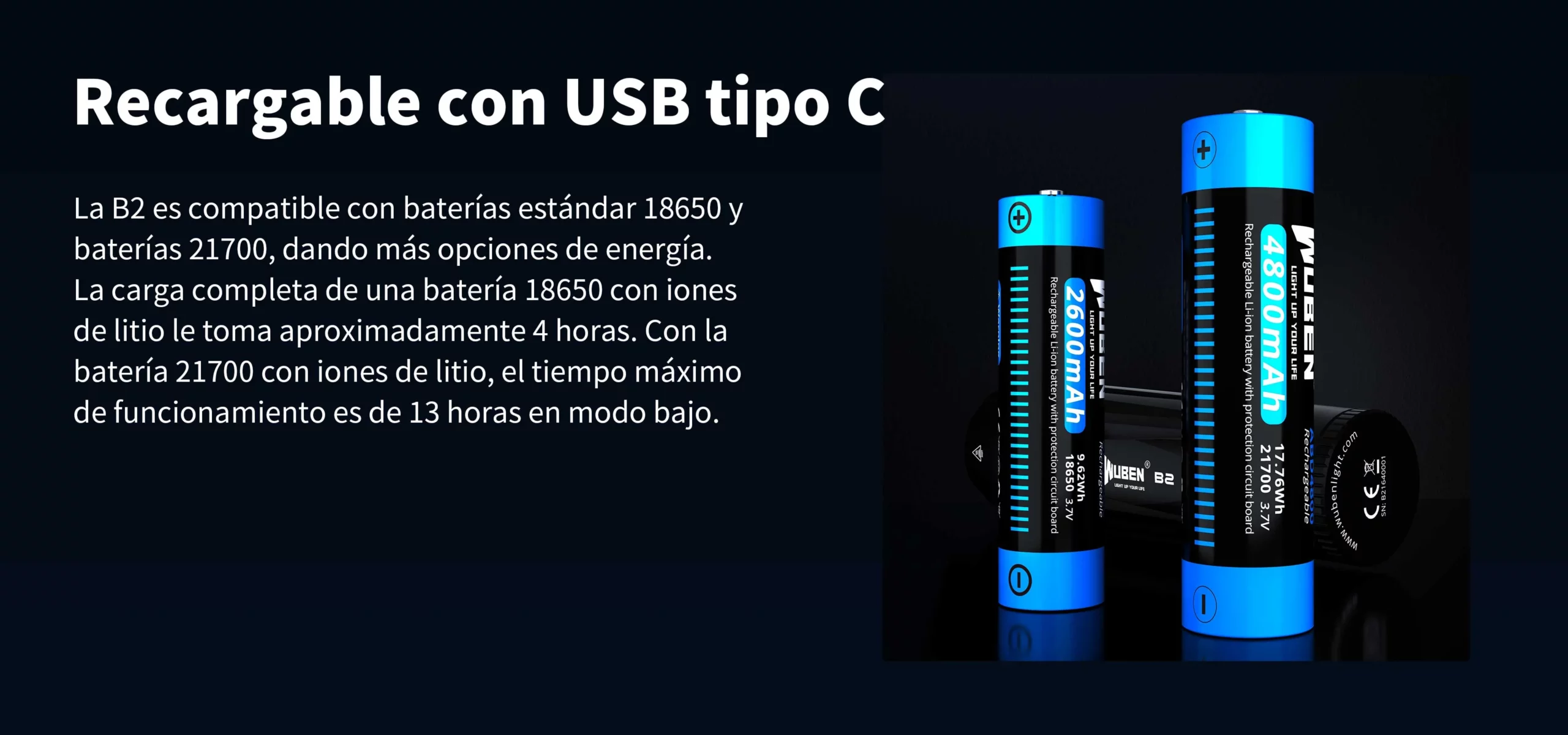 wuben B2 recargable
